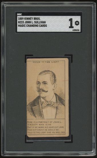 Image for 1889 Kinney Bros. Magic Changing Cards N223 John L. Sullivan SGC 1 *8436 (Reed Buy)