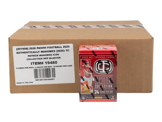 Image for 2025 Panini Mahomes Icon Collection Football Blaster 20-Box Case