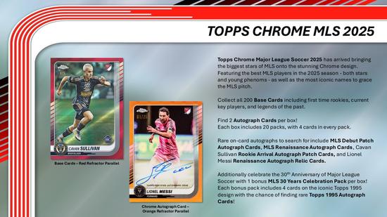 Image for 2025 Topps MLS Major League Soccer Chrome Hobby Box