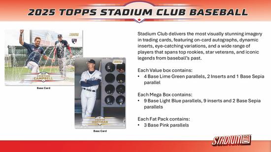 Image for 2025 Topps Stadium Club Baseball Blaster 40-Box Case