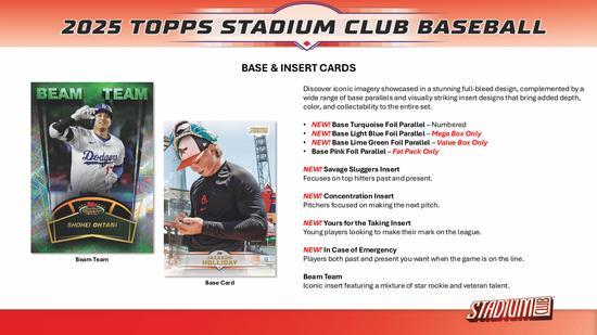 Image for 2025 Topps Stadium Club Baseball Blaster 40-Box Case