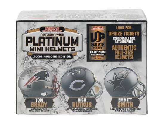 Image for 2026 TriStar Autographed Platinum Football Mini Helmets Honors Edition Hobby 8-Box Case