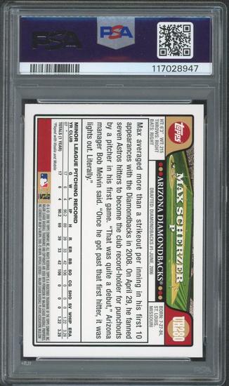 Image for 2008 Topps Max Scherzer Update & Highlights UH280 PSA 10