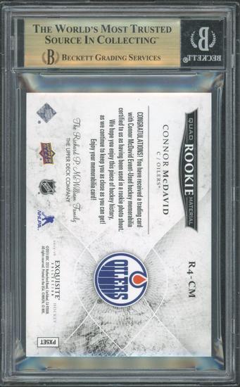 Image for 2015/16 Exquisite Connor McDavid Quad Rookie Material /99 BGS 9.5
