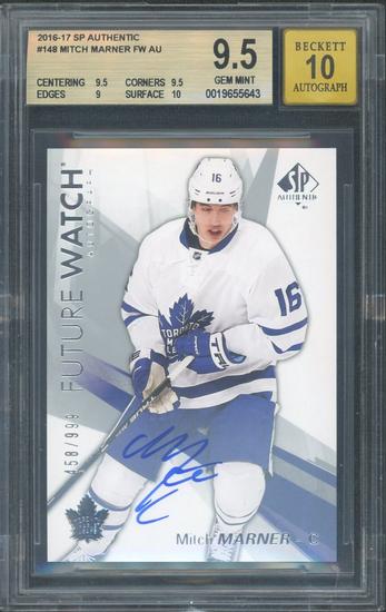 Image for 2016/17 SP Authentic Mitch Marner Future Watch Auto /999 BGS 9.5 Auto 10