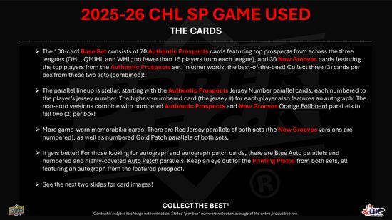 Image for 2025/26 Upper Deck CHL SP Game Used Hockey Hobby Box