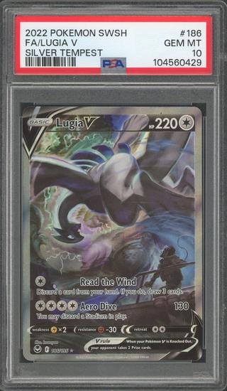 Image for 2022 Pokemon SWSH Silver Tempest Lugia V 186/195 PSA 10