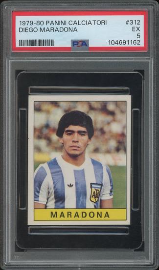 Image for 1979/80 Panini Calciatori Stickers Soccer #312 Diego Maradona Rookie PSA 5 (EX)