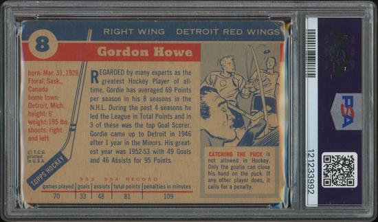 Image for 1954/55 Topps Hockey #8 Gordie Howe PSA 2 (GOOD)
