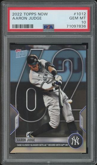 Image for 2022 Topps Now Baseball #1012 Aaron Judge PSA 10 (GEM MT)