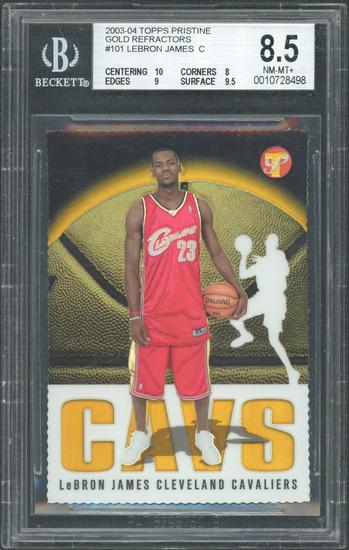 Image for 2003/04 Topps Pristine LeBron James Gold Refractor #101 /99 BGS 8.5