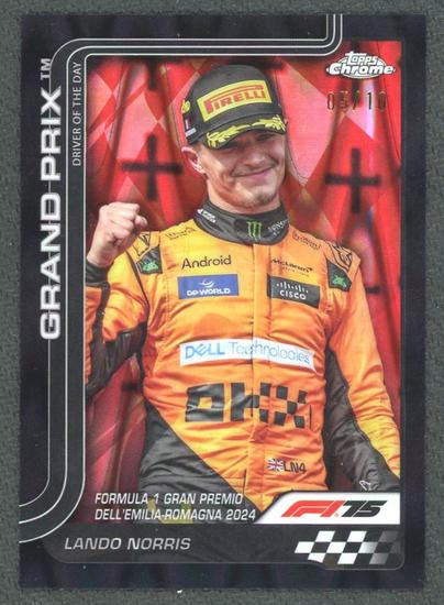 Image for 2025 Topps Chrome F1 Lando Norris Black Raywave /10 #128