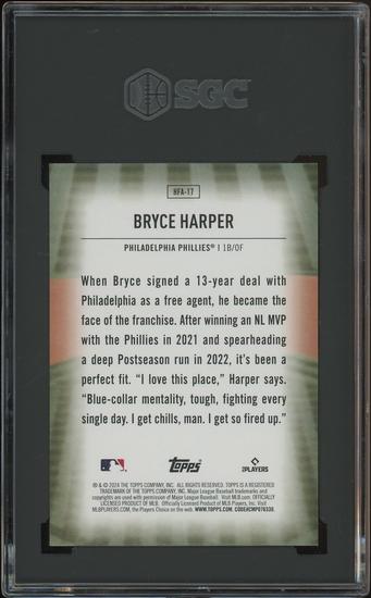 Image for 2024 Topps Baseball #HFA17 Bryce Harper Home Field Advantage SGC 9.5 (MINT+)