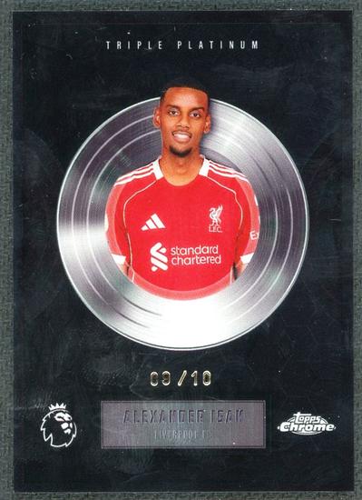 Image for 2026 Topps Chrome Premier League Alexander Isak Triple Platinum Black /10