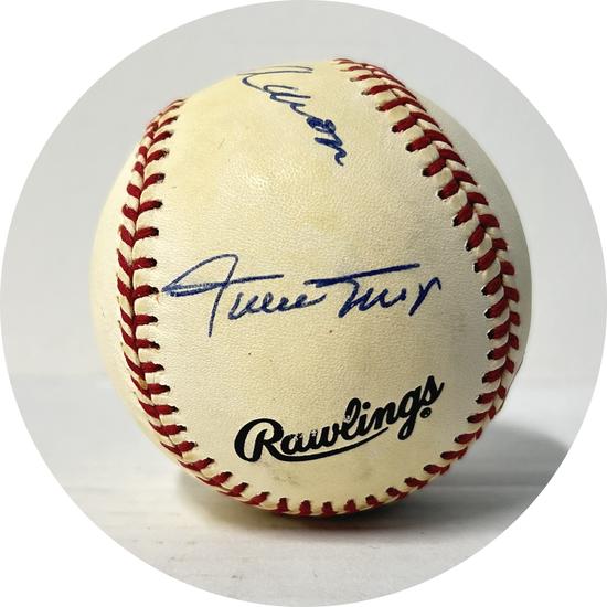 MLB「アーロン、メイズ、ジャクソン、シュミット」サインボール Aaron/Mays/Murray 3,000 Hit 500 HR Club Autographed NL Coleman