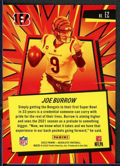 Image for 2022 Panini Absolute Joe Burrow Explosive #E2