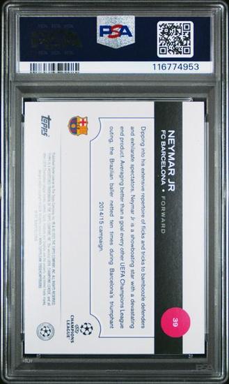 Image for 2024/25 Topps UEFA Club Competitions Neymar Jr. SP #39 PSA 10