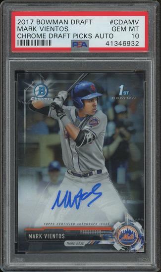 Image for 2017 Bowman Chrome Draft Baseball #CDAMV Mark Vientos Rookie Auto PSA 10 (GEM MT)