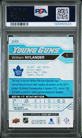 Image for 2016/17 Upper Deck William Nylander Young Guns #249 PSA 10