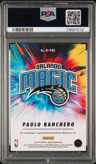 Image for 2022 Panini NBA Hoops Paolo Banchero Red Rookie Auto /25 PSA 10