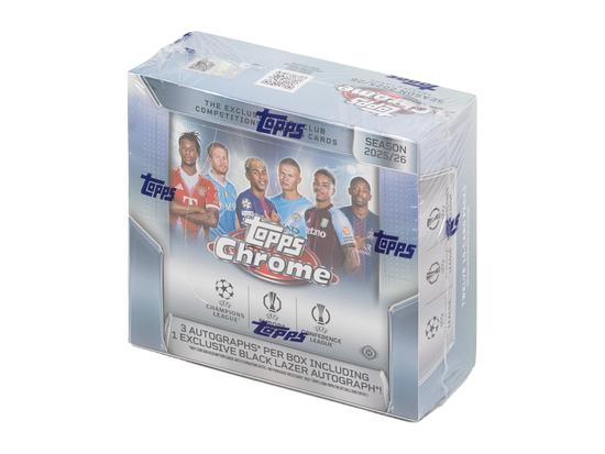 Image for 2025/26 Topps Chrome UEFA Club Competitions Soccer Hobby Jumbo 8-Box Case