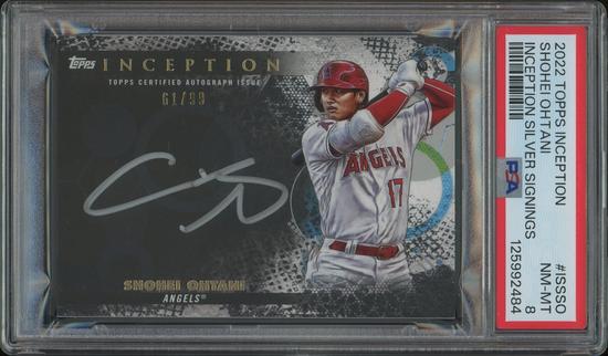 Image for 2022 Topps Inception Baseball #ISSSO Shohei Ohtani Silver Signings Auto #61/99 PSA 8 (NM-MT)