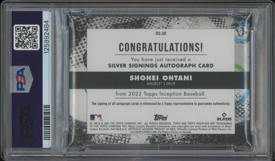 Image for 2022 Topps Inception Baseball #ISSSO Shohei Ohtani Silver Signings Auto #61/99 PSA 8 (NM-MT)