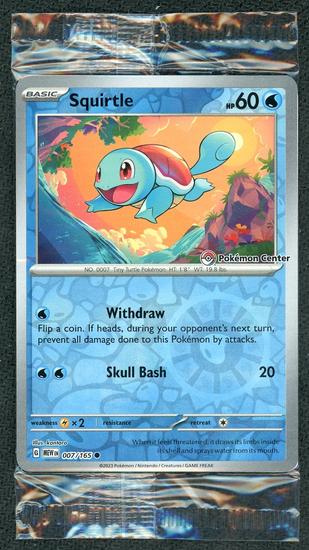 Image for 2023 Pokemon 151 Squirtle Pokemon Center Exclusive Reverse Holo 007/165 (Sealed)