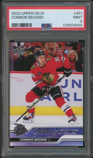Image for 2023/24 Upper Deck Hockey #451 Connor Bedard Young Guns Rookie PSA 9 (MINT)