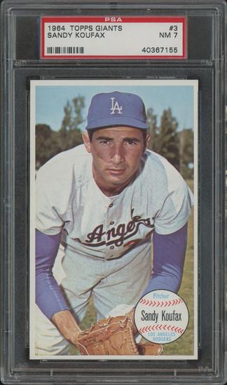 Image for 1964 Topps Giants Baseball #3 Sandy Koufax PSA 7 (NM)