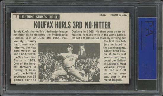 Image for 1964 Topps Giants Baseball #3 Sandy Koufax PSA 7 (NM)