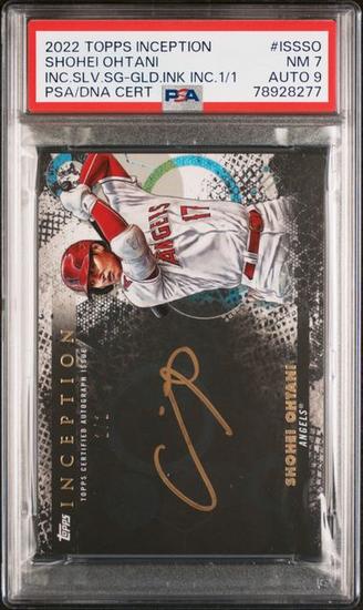 Image for 2022 Topps Inception Shohei Ohtani Silver Signings Gold Ink 1/1 Auto 9 PSA 7