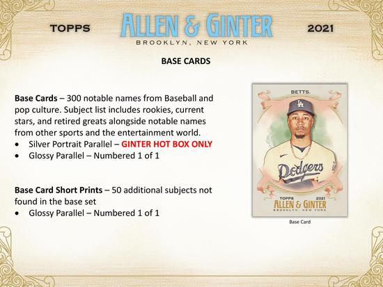Image for 2021 Topps Allen & Ginter Baseball Hobby Box