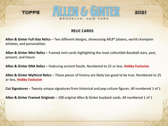 Image for 2021 Topps Allen & Ginter Baseball Hobby Box