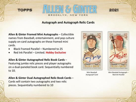 Image for 2021 Topps Allen & Ginter Baseball Hobby Box