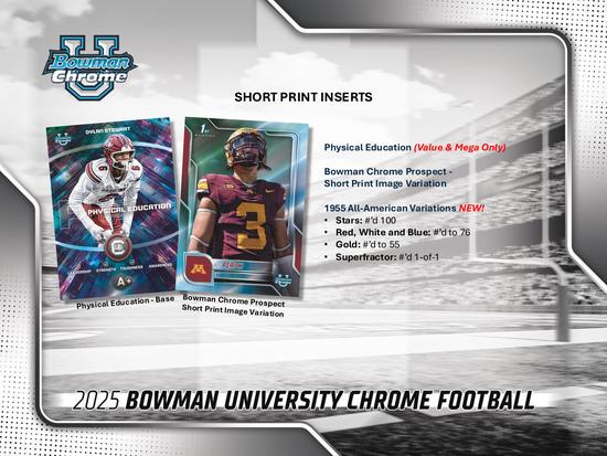 Image for 2025 Bowman University Chrome Football Blaster 40-Box Case
