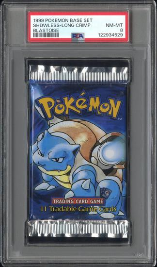 Pokemon Base Set Shadowless Long Crimp Booster Pack Blastoise Art