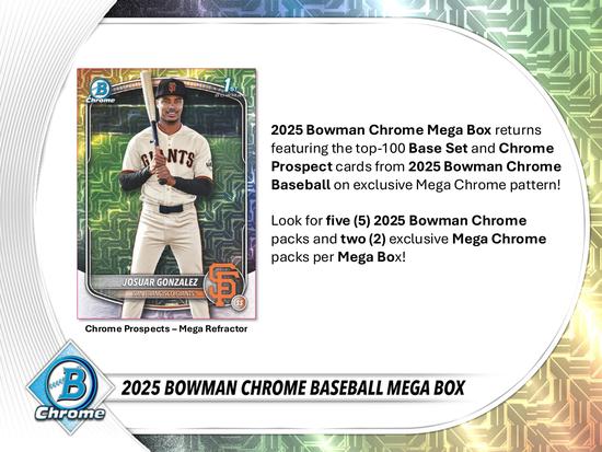 Image for 2025 Bowman Chrome Baseball Mega 20-Box Case