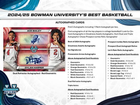 Image for 2024/25 Bowman University Best Basketball Hobby Box