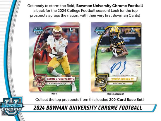 Image for 2024 Bowman University Chrome Football Blaster 40-Box Case