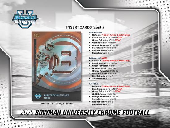 Image for 2025 Bowman University Chrome Football Hobby 12-Box Case