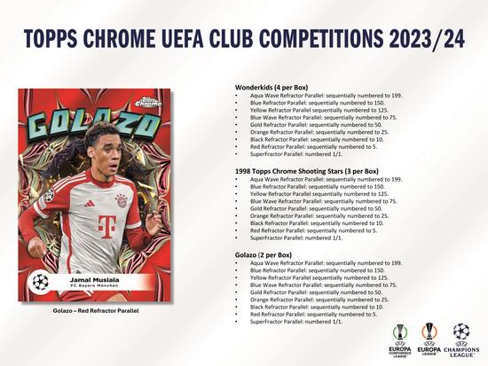 Image for 2023/24 Topps Chrome UEFA Club Competitions Soccer Hobby Jumbo Pack