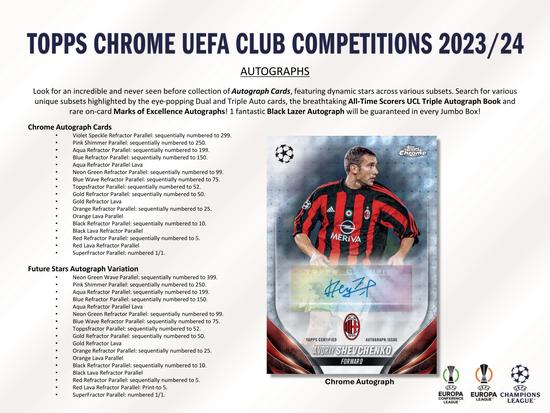 Image for 2023/24 Topps Chrome UEFA Club Competitions Soccer Hobby Jumbo Pack