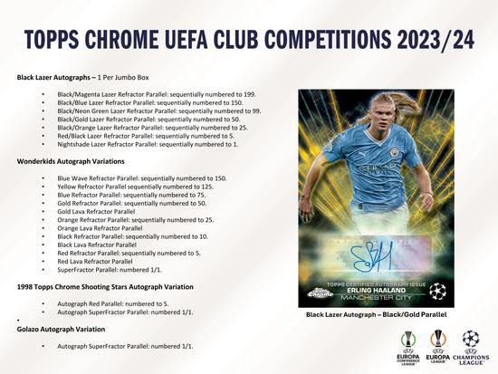 Image for 2023/24 Topps Chrome UEFA Club Competitions Soccer Hobby Jumbo Pack
