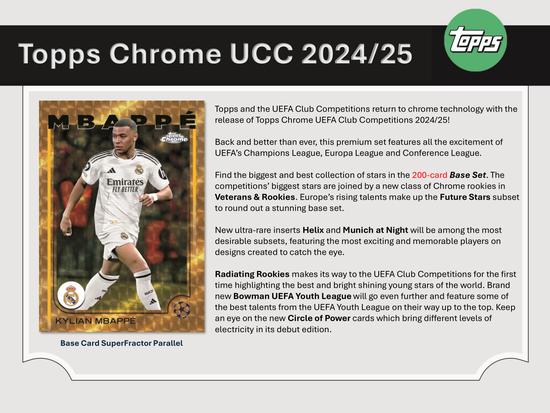 Image for 2024/25 Topps Chrome UEFA Club Competitions Soccer Hobby Box