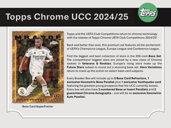 Image for 2024/25 Topps Chrome UEFA Club Competitions Soccer Delight Box