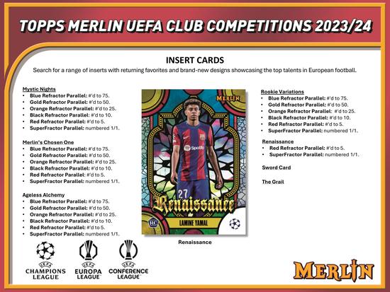 Image for 2023/24 Topps Chrome Merlin UEFA Club Competitions Soccer Hobby Box