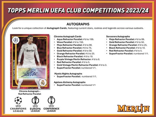 Image for 2023/24 Topps Chrome Merlin UEFA Club Competitions Soccer Hobby Box