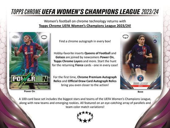 Image for 2023/24 Topps Chrome UEFA Women's Champions League Soccer Hobby 12-Box Case