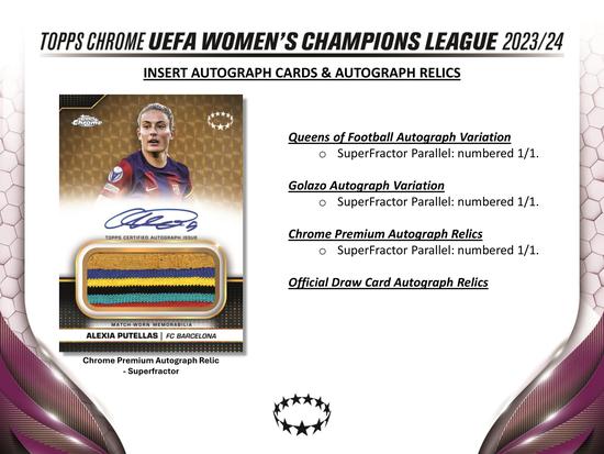 Image for 2023/24 Topps Chrome UEFA Women's Champions League Soccer Hobby 12-Box Case